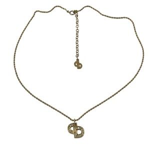 Christian Dior Vintage Crystal CD Necklace